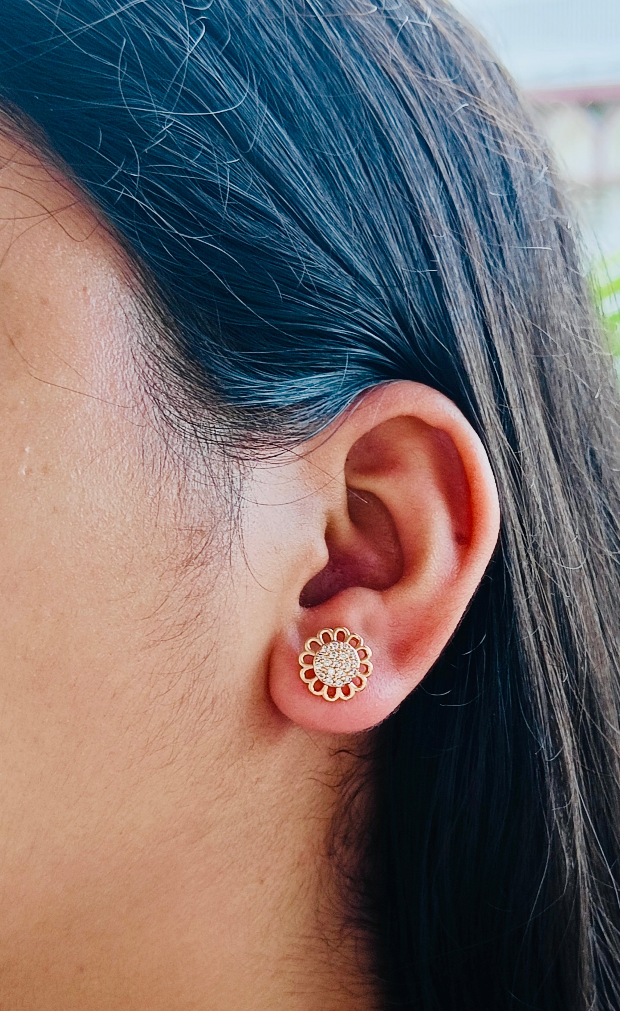 Chandni Raat - Rose Gold Moonlit CZ Studs
