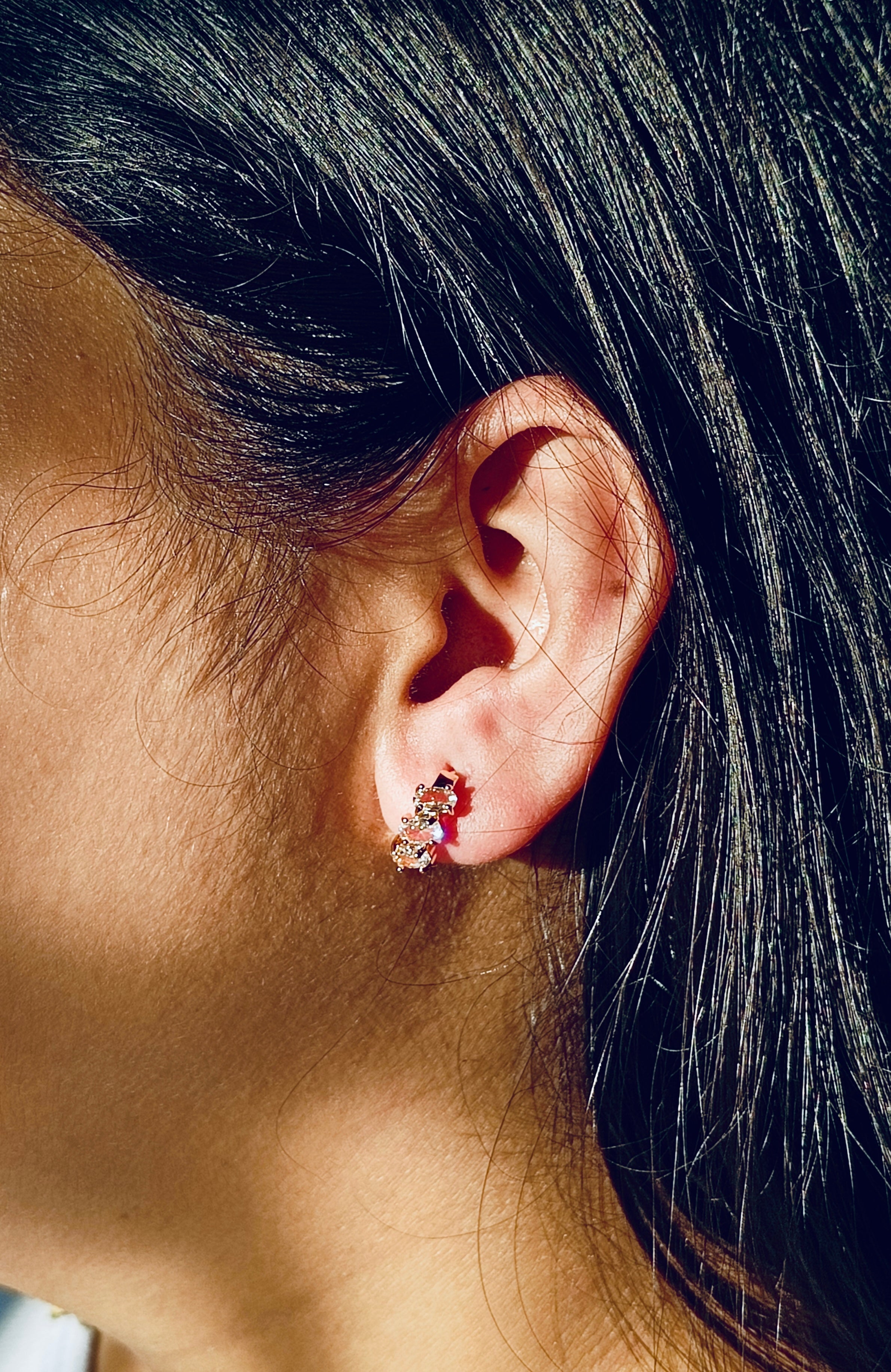 Dazzling Pearls - Rose Gold Pearl CZ Studs