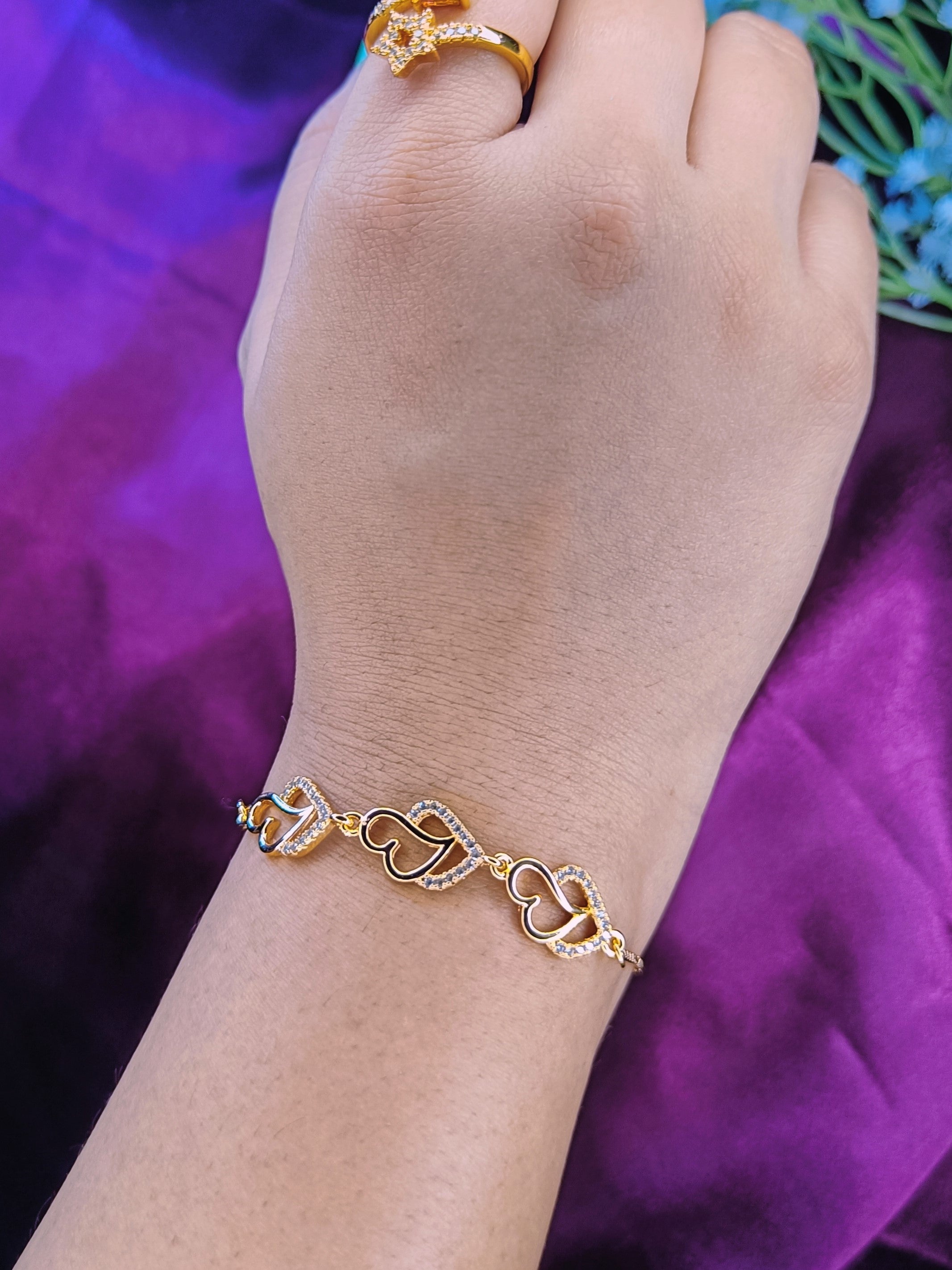 Divine Soul - Rose Gold Heart CZ Bracelet