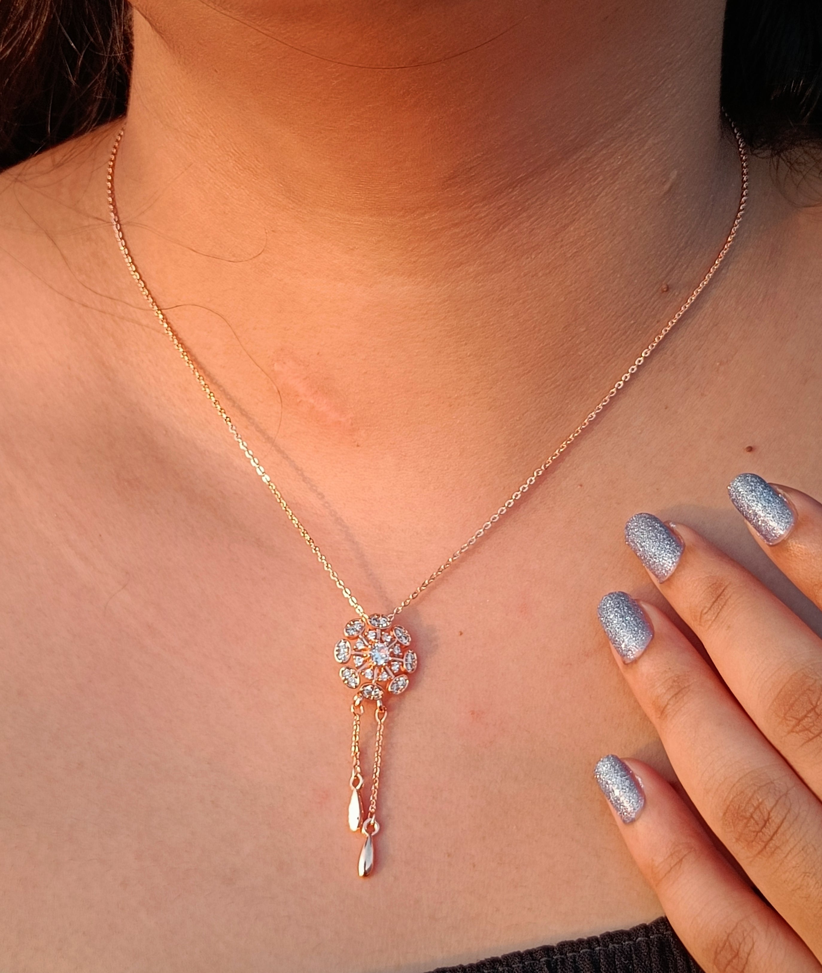 Celestial Bloom - Rose Gold CZ Floral Neckpiece