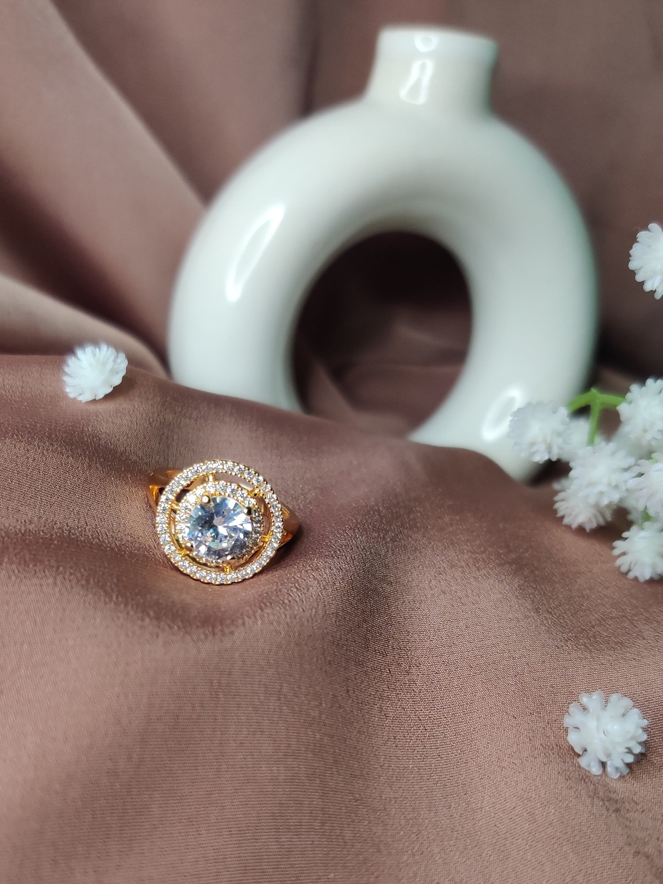 Luminous Aura - Rose Gold Stone CZ Promise Ring