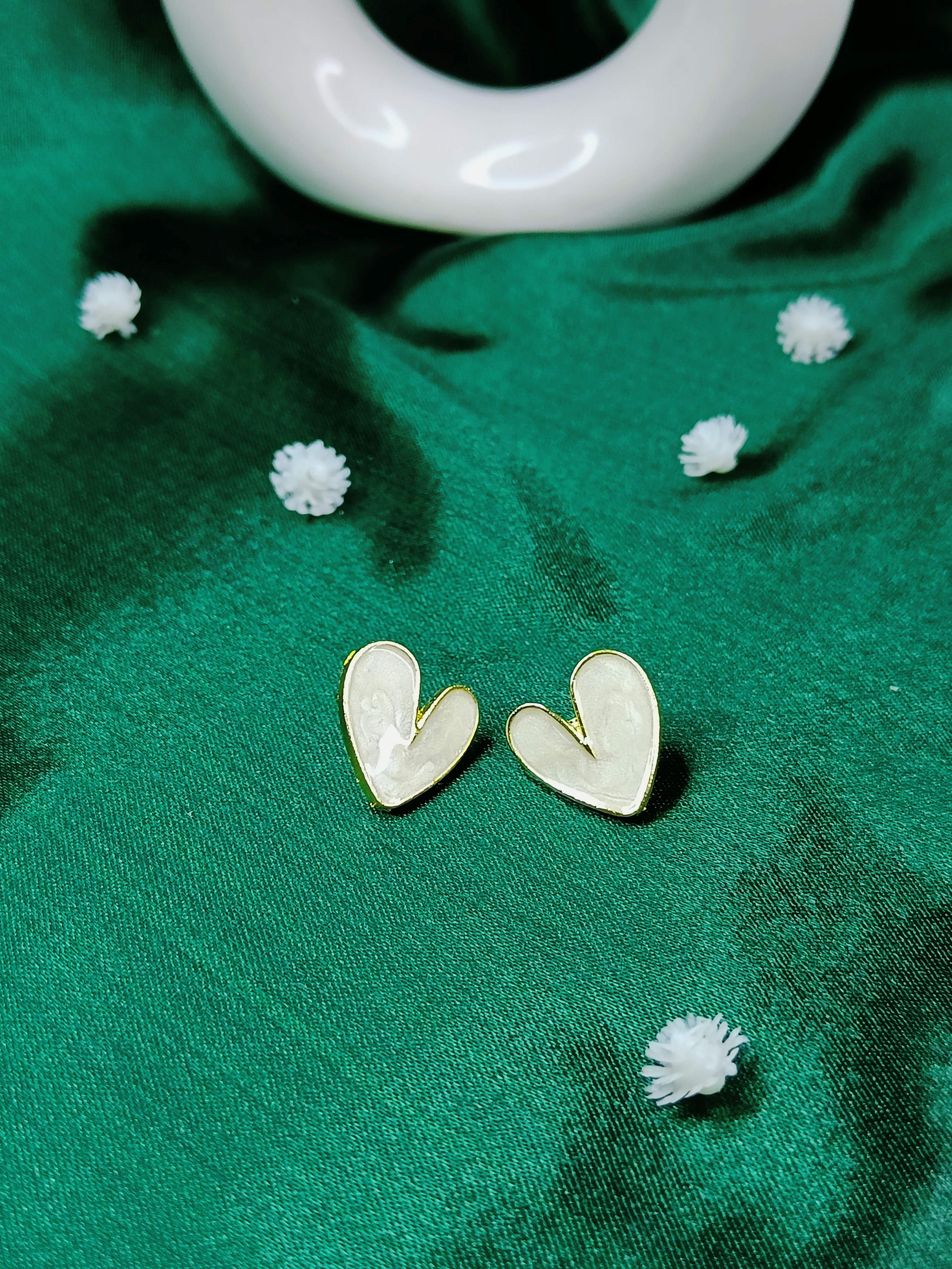 White Heart Studs