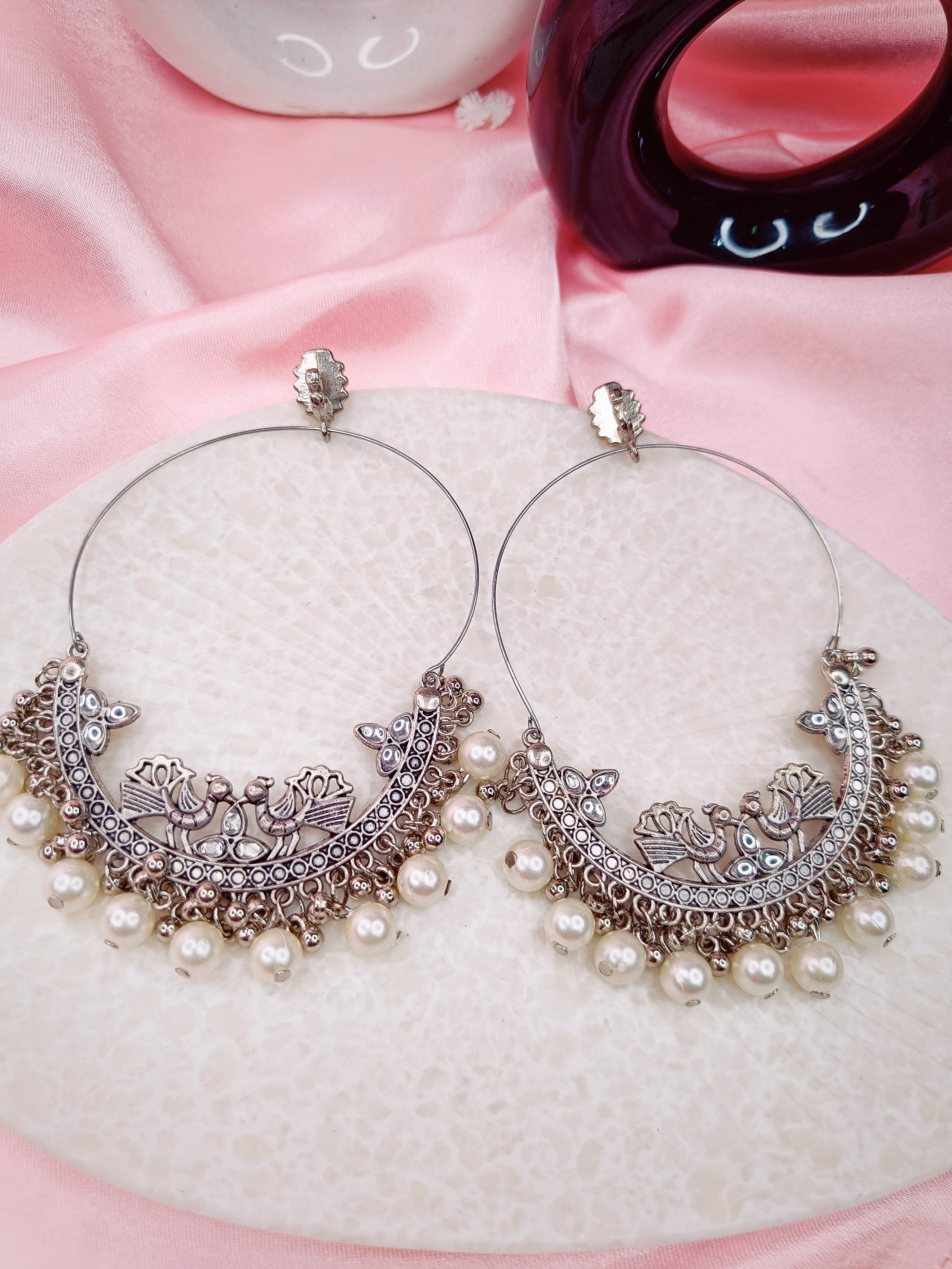 Peacock Pearl Chandbali