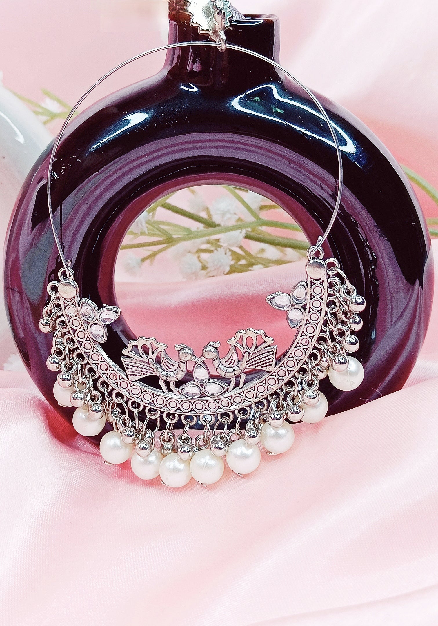 Peacock Pearl Chandbali