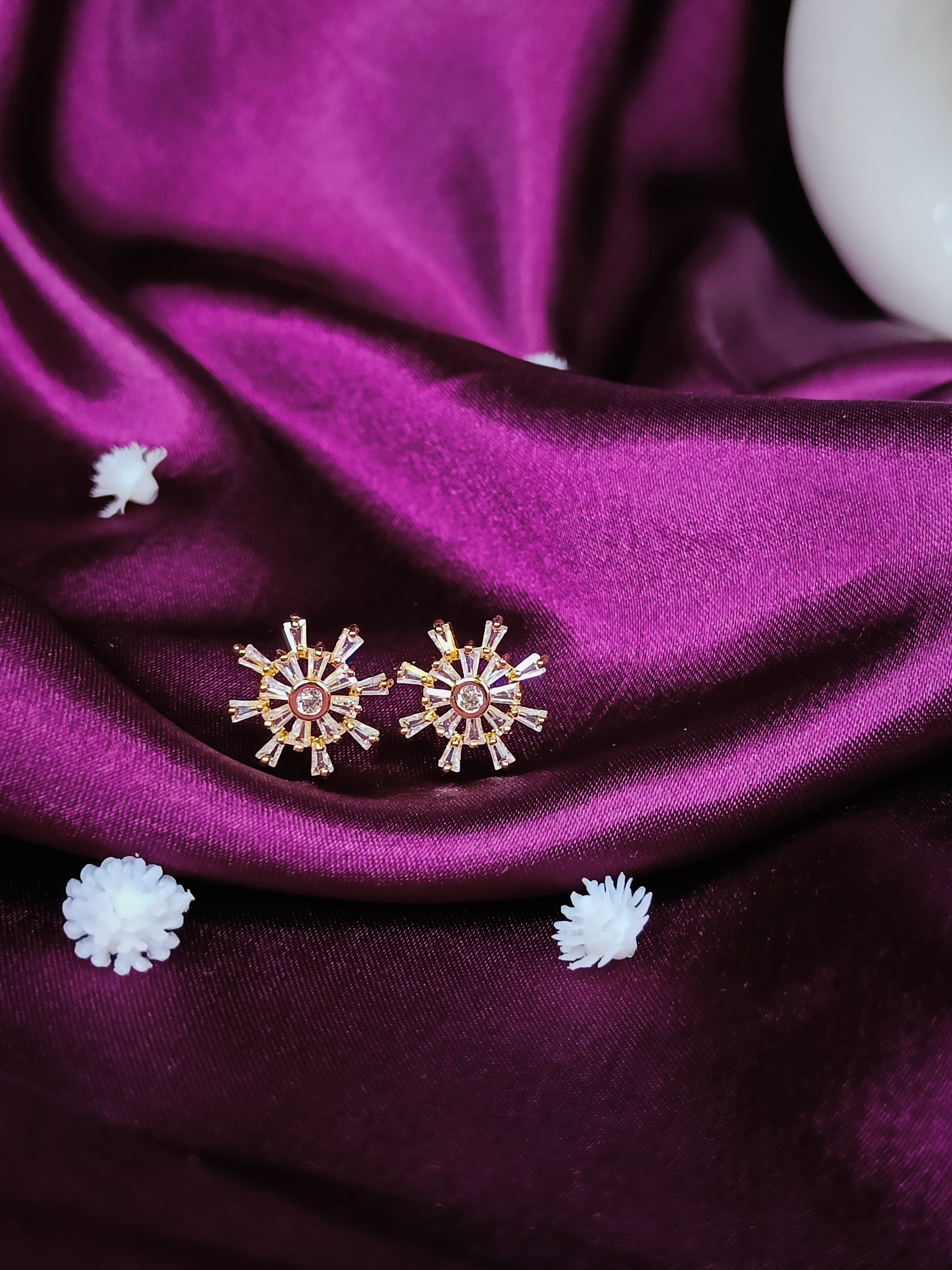 Snow Frost - Rose Gold Frost Shaped CZ Studs